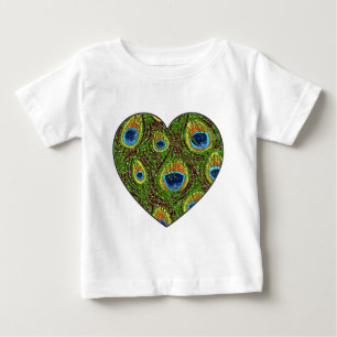 Peacock Feather Glitterie Kunstdruckerei Baby T-shirt