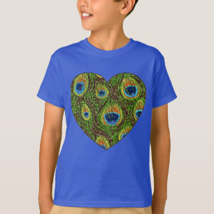 Peacock Feather Glitterie Kunstdruckerei T-Shirt