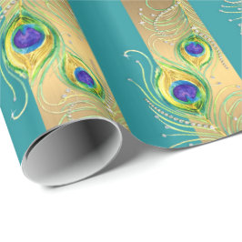 Peacock Feather Gold Swirl Barockschmuck Jewel Geschenkpapier