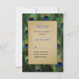 Peacock Feather Green Wedding - UAWG RSVP Karte
