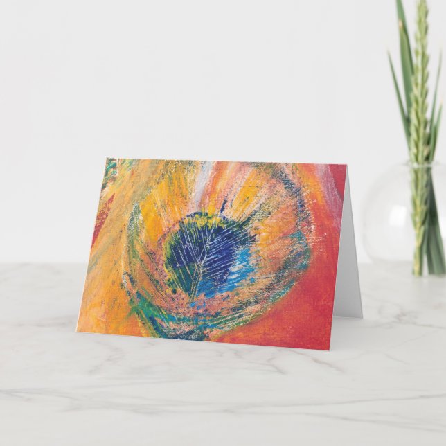 Peacock Feather Greetings Card Karte (Vorderseite)
