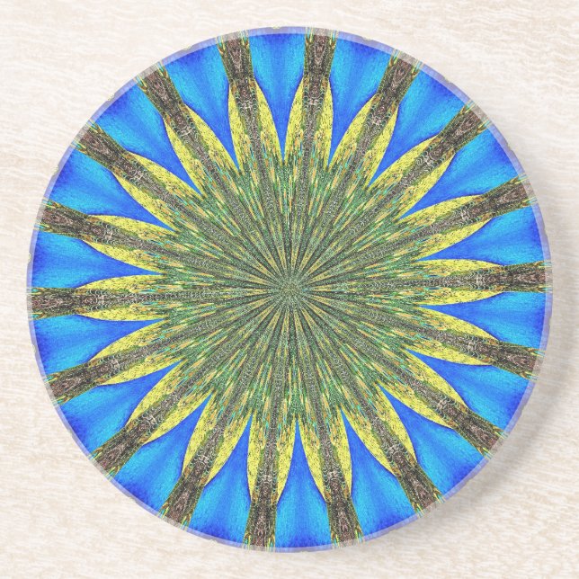 Peacock Feather Kaleidoscope 3 Untersetzer (Vorne)