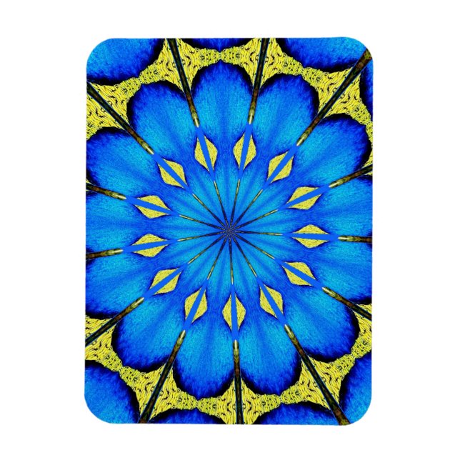 Peacock Feather Kaleidoscope 4 Magnet (Vertikal)