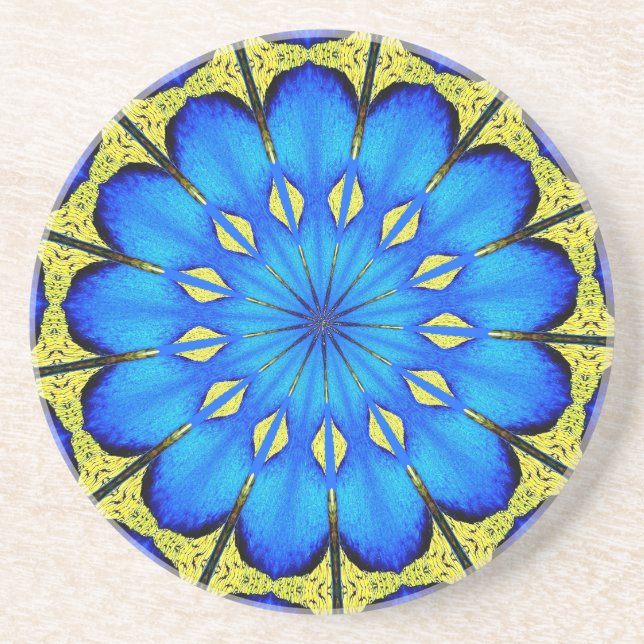 Peacock Feather Kaleidoscope 4 Untersetzer (Vorne)