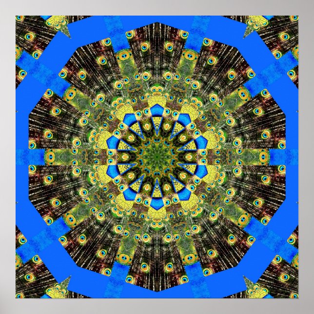 Peacock Feather Kaleidoskop 1 Poster (Vorne)