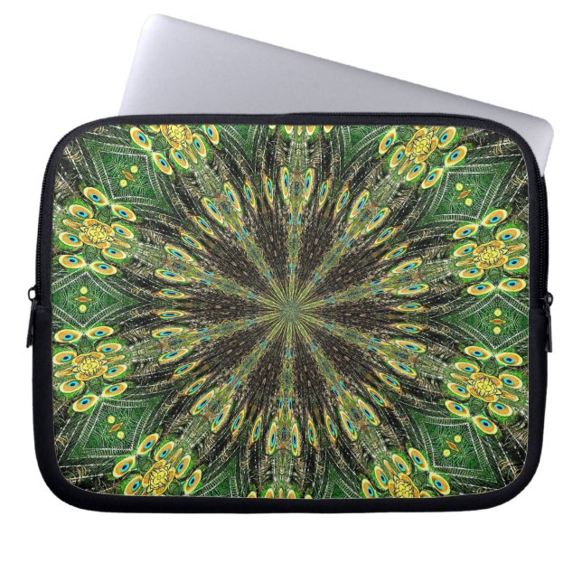 Peacock Feather Kaleidoskop 2 Laptopschutzhülle (Vorderseite)