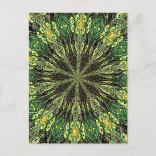 Peacock Feather Kaleidoskop 2 Postkarte