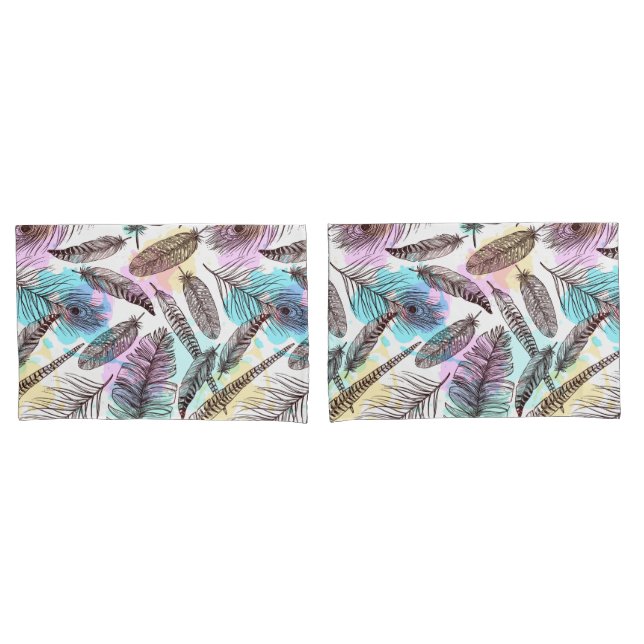 Peacock Feather Kissenbezug (Vorderseite-Set)