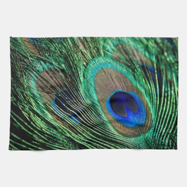 Peacock Feather Lucky Geschirrtuch (Horizontal)