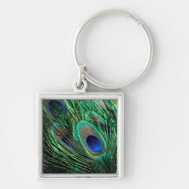 Peacock Feather Lucky Schlüsselanhänger (Vorne)