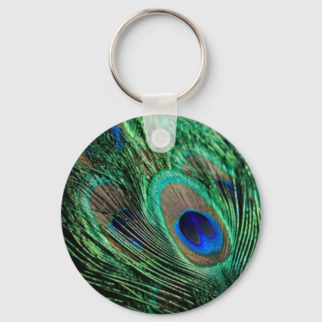 Peacock Feather Lucky Schlüsselanhänger (Vorderseite)