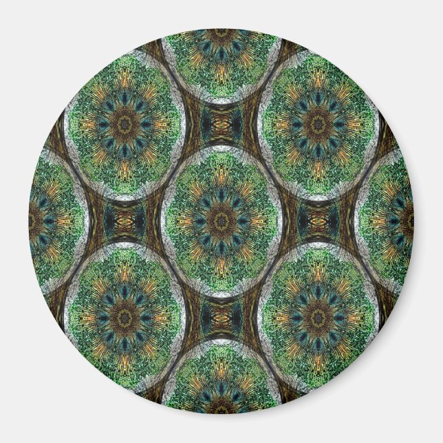 Peacock Feather Mandala's...... Magnet (Vorne)