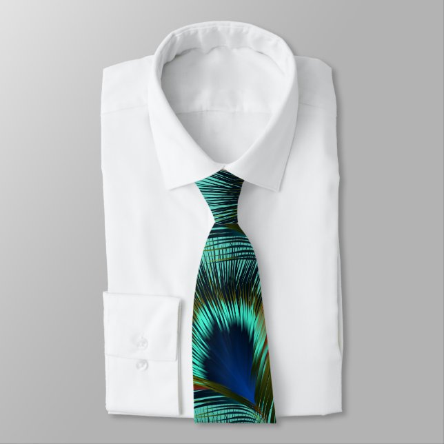 Peacock Feather Mens Necktie Krawatte (Gebunden)