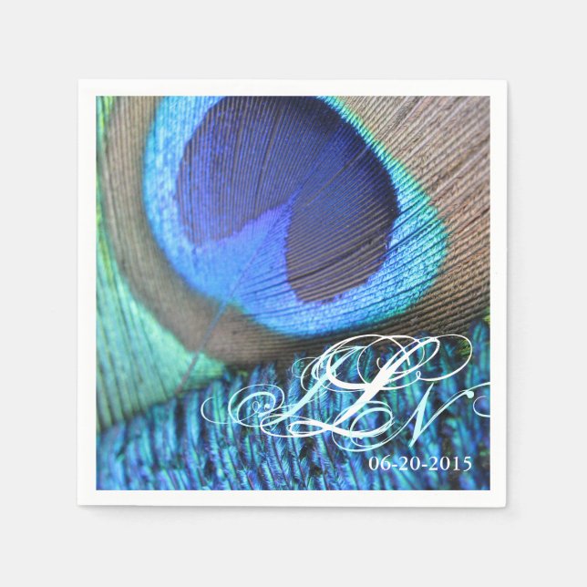 Peacock Feather Napkin Serviette (Vorderseite)