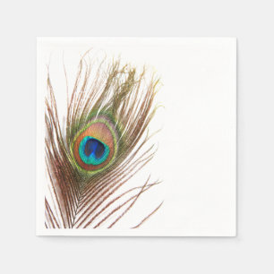 Peacock Feather Napkins Serviette