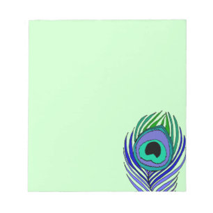 Peacock Feather Notepad Notizblock