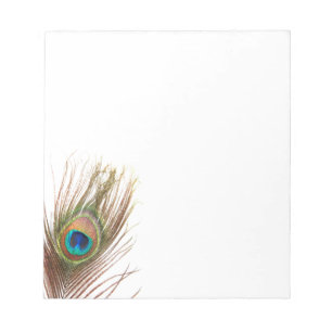 Peacock Feather Notepad Notizblock