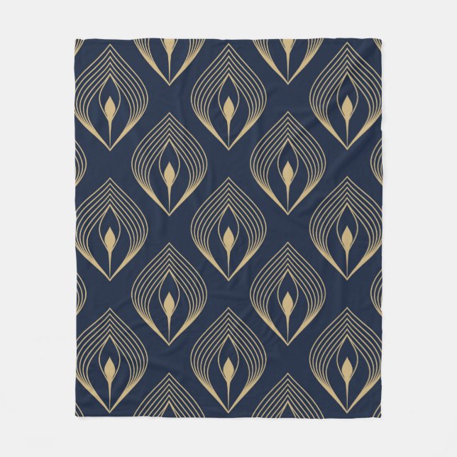 Peacock feather ombre pattern ditzy floral motif.  fleecedecke (Vorderseite)