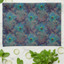 Peacock feather paisley lila aquamarines Gold boho