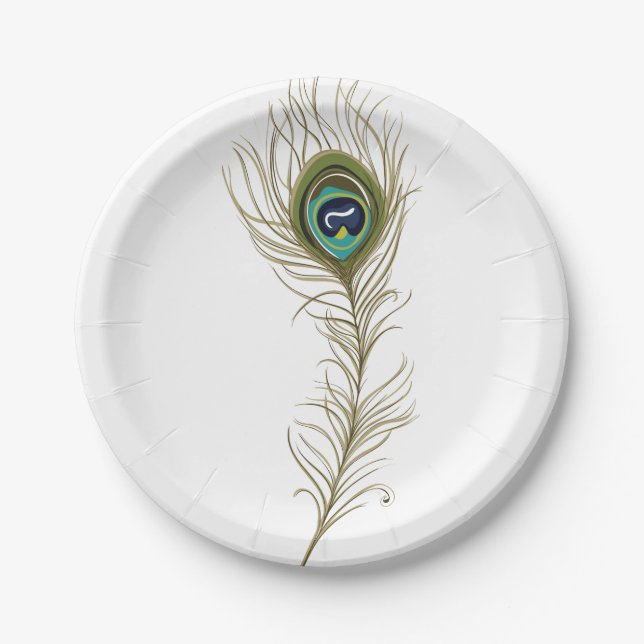 Peacock Feather Pappteller (Vorderseite)