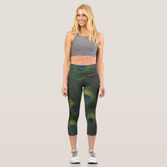 Peacock Feather Print Leggings (Recto)