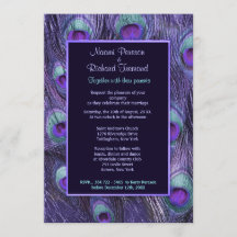 Peacock Feather Purple Drame - Faire-part de maria