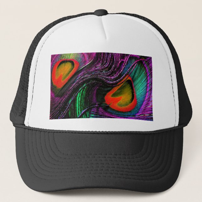Peacock feather rainbow truckerkappe (Vorderseite)