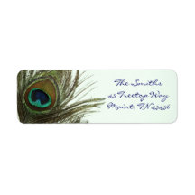 Peacock Feather Rücksendeadressen-Aufkleber