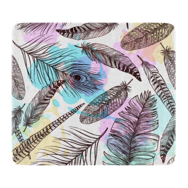 Peacock Feather Schneidebrett (Vorderseite)