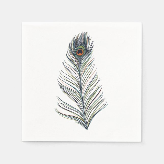 Peacock Feather Serviette (Vorderseite)