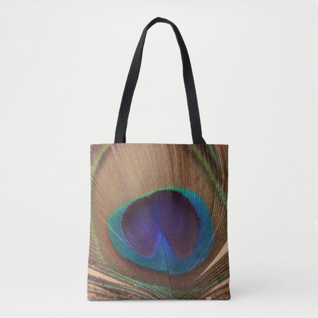 Peacock Feather Tote Bag Tasche (Vorderseite)