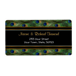 Peacock Feather und Black Address Label