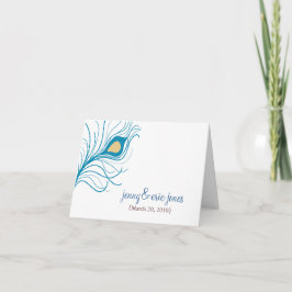 Peacock Feather Vielen Dank für Ihre Hochzeitkarte Dankeskarte