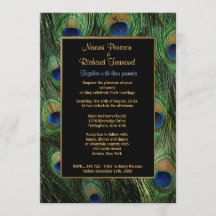 Peacock Feather Wedding Einladung