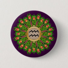 Peacock Feather Wreath Zodiac Sign Aquarius