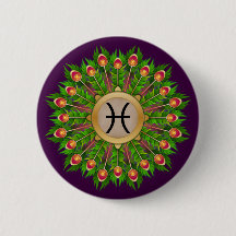Peacock Feather Wreath Zodiac Sign Fisces