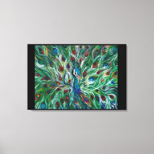 Peacock Feathers 36" x 24" Premium Canvass Print