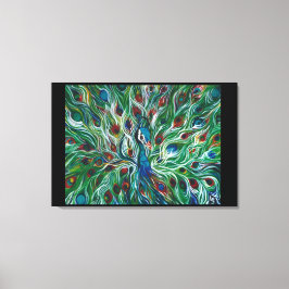 Peacock Feathers 36" x 24" Premium Canvass Print Leinwanddruck