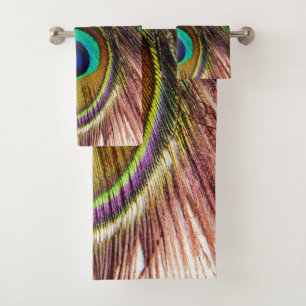 Peacock Feathers 4 Badezimmer Handtuchhandtuch Set