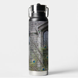 Peacock Feathers and Gothic Windows Trinkflasche
