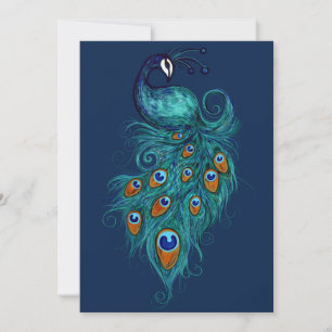 Peacock Feathers Aquamarin Peacocks Feiertagskarte