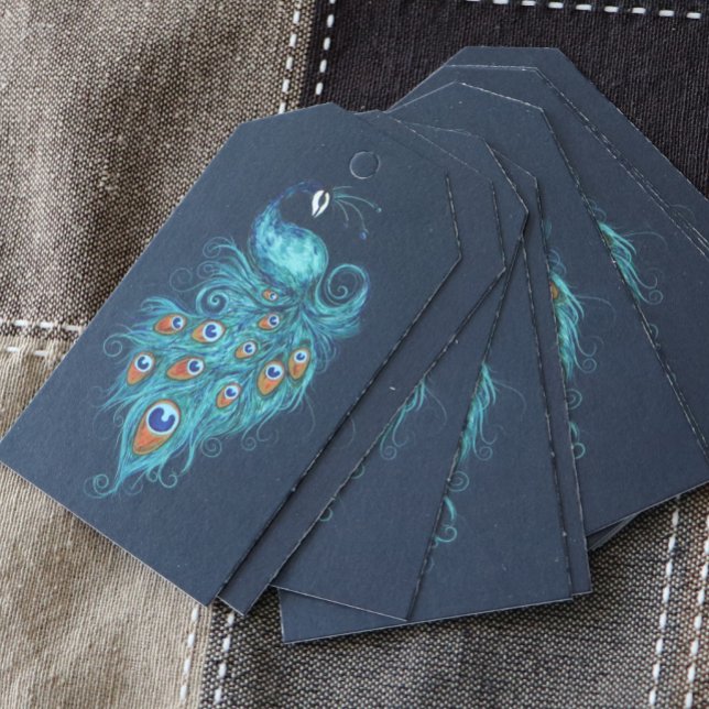 Peacock Feathers Aquamarin Peacocks Geschenkanhänger (Von Creator hochgeladen)