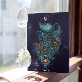 Peacock Feathers Aquamarin Peacocks Karte