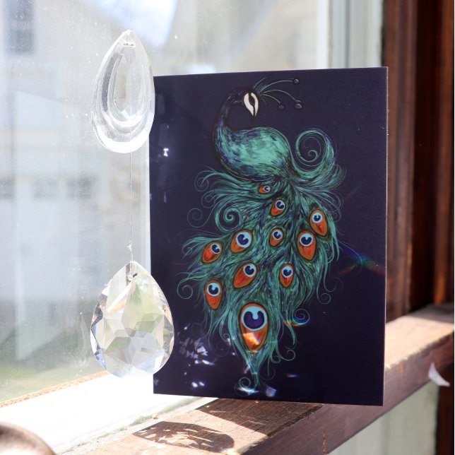 Peacock Feathers Aquamarin Peacocks Karte (Von Creator hochgeladen)