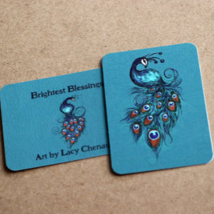 Peacock Feathers Aquamarin Peacocks Mitteilungskarte