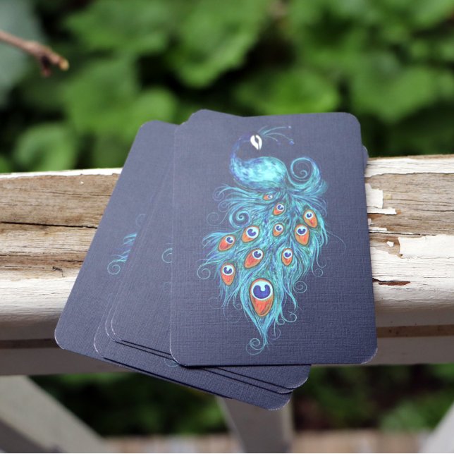 Peacock Feathers Aquamarin Peacocks Visitenkarte (Von Creator hochgeladen)