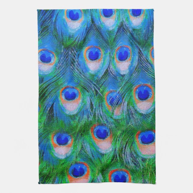 Peacock Feathers Art Handtuch (Vertikal)