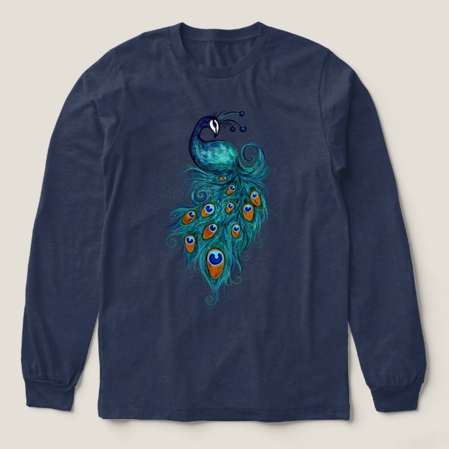 Peacock Feathers Art Tri-Blend Shirt (Design Vorderseite)