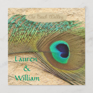 PEACOCK FEATHERS Beach Hochzeit Einladung
