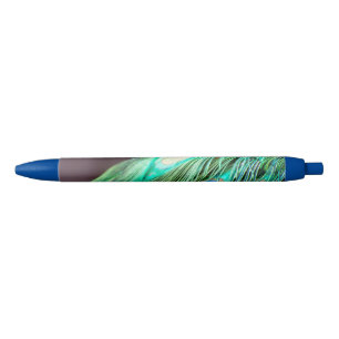 Peacock Feathers Blue Green Lila Kugelschreiber